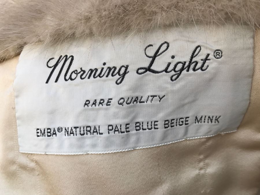 Morning Light Rare Quality EMBA Natural Pale Blue Beige Mink Fur Coat [Photo 13]