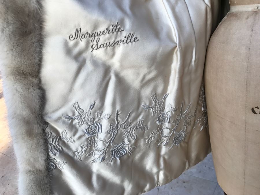 Morning Light Rare Quality EMBA Natural Pale Blue Beige Mink Fur Coat [Photo 9]