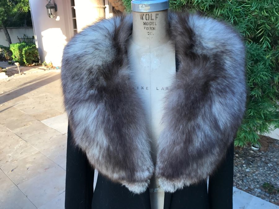 Vintage Wool Coat By Gare With Fur Collar