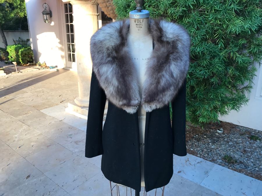 Vintage Wool Coat By Gare With Fur Collar [Photo 1]