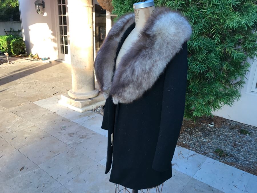 Vintage Wool Coat By Gare With Fur Collar [Photo 6]