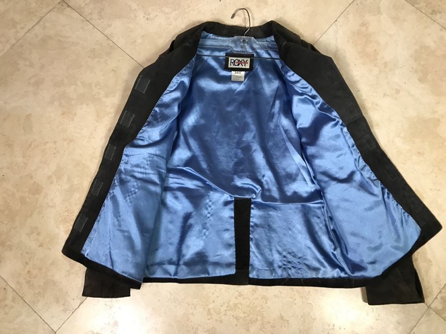 Womens ROXY Quicksilver Suede Leather Jacket Size L [Photo 5]