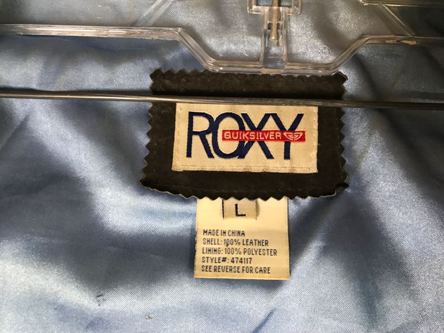 Womens ROXY Quicksilver Suede Leather Jacket Size L [Photo 4]