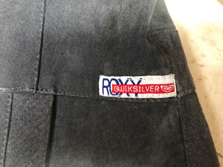 Womens ROXY Quicksilver Suede Leather Jacket Size L [Photo 2]