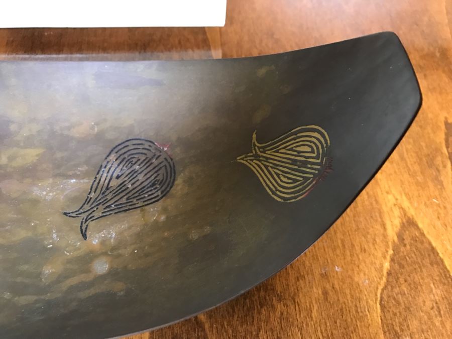 Mid Century Footed Brass Bowl And Villeroy & Boch Heinrich Plate In Box [Photo 5]