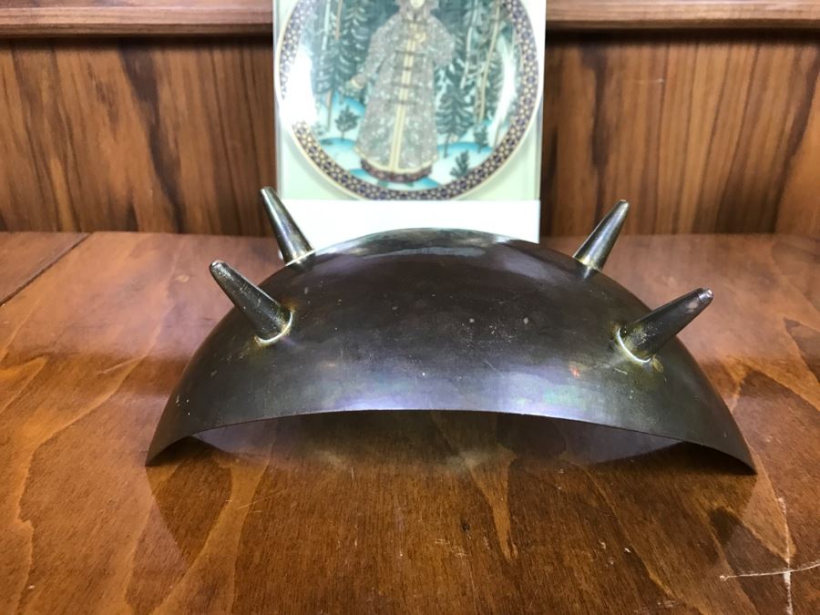 Mid Century Footed Brass Bowl And Villeroy & Boch Heinrich Plate In Box [Photo 7]