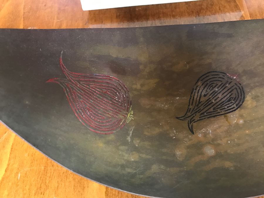 Mid Century Footed Brass Bowl And Villeroy & Boch Heinrich Plate In Box [Photo 4]