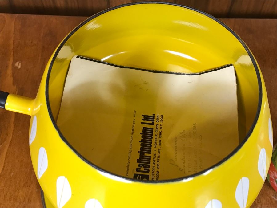 Mid Century Fondue Set Cathrineholm Ltd With Fondue Forks With Teak Handles From Germany [Photo 6]