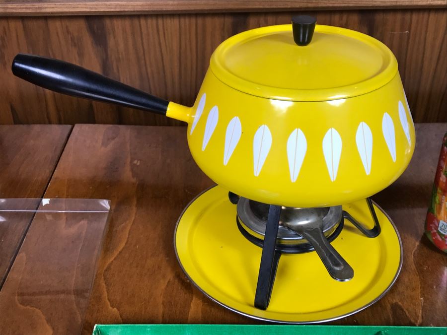 Mid Century Fondue Set Cathrineholm Ltd With Fondue Forks With Teak Handles From Germany [Photo 5]