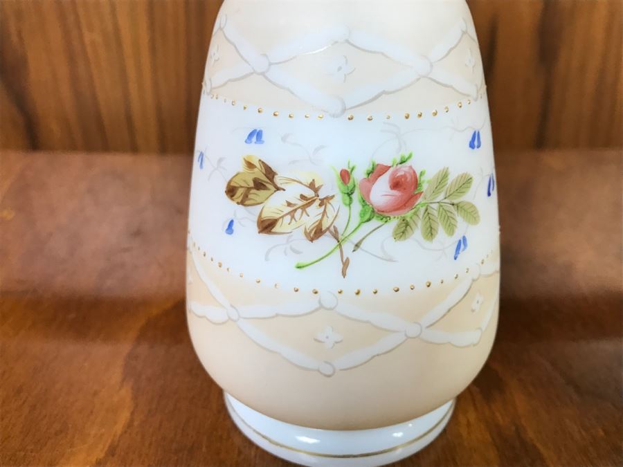 Pair Of Handpainted Vases With Floral Motifs [Photo 8]
