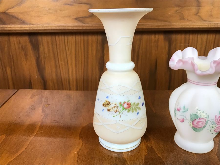 Pair Of Handpainted Vases With Floral Motifs [Photo 6]
