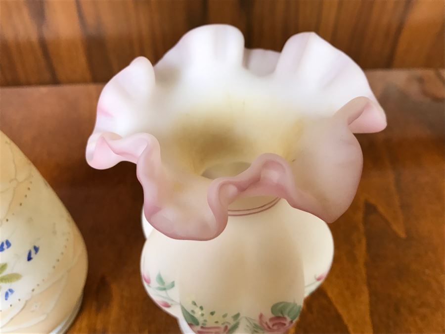 Pair Of Handpainted Vases With Floral Motifs [Photo 5]