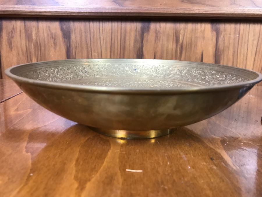 Chased Brass Bowl From India And Reed & Barton Silverplate Hotel Silver Teapot From Merchants Hotel [Photo 5]