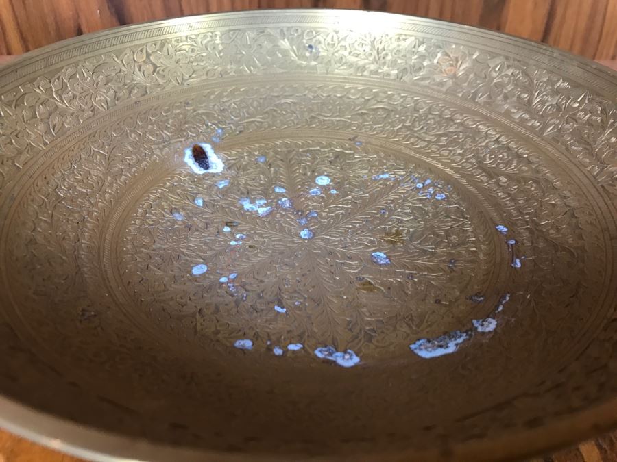 Chased Brass Bowl From India And Reed & Barton Silverplate Hotel Silver Teapot From Merchants Hotel [Photo 3]