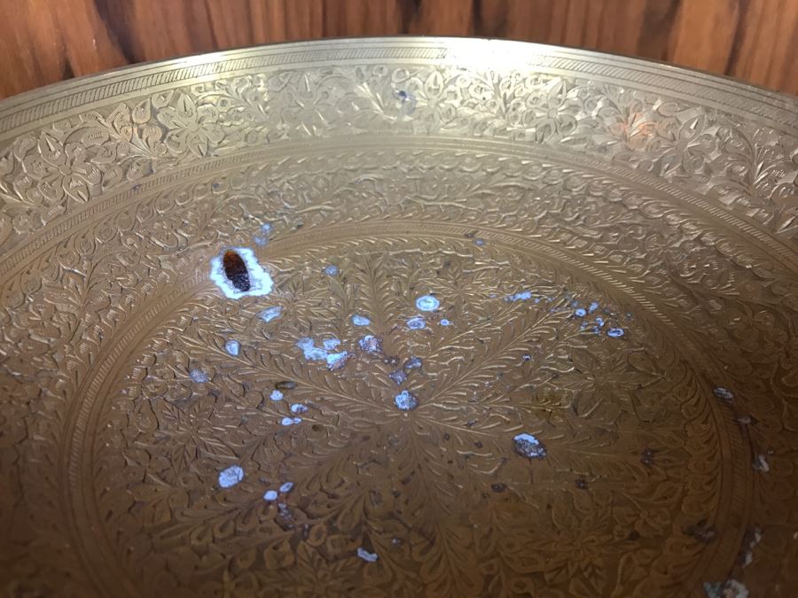 Chased Brass Bowl From India And Reed & Barton Silverplate Hotel Silver Teapot From Merchants Hotel [Photo 4]