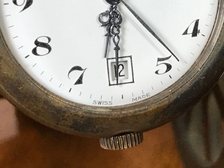 Pair Of Leather PERU Dice Cups And Sindaco Brass Cannon Swiss Made Clock [Photo 5]