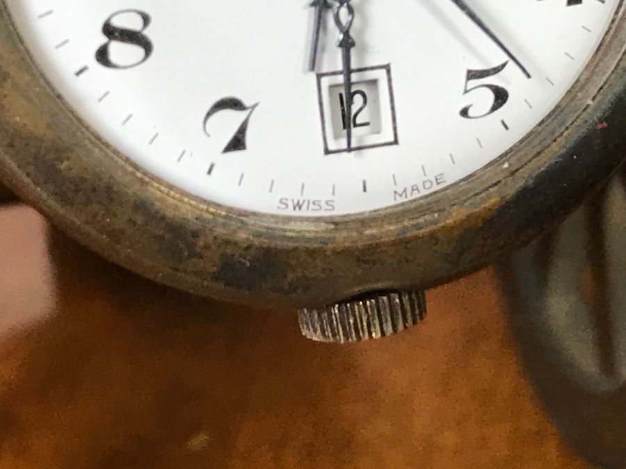 Pair Of Leather PERU Dice Cups And Sindaco Brass Cannon Swiss Made Clock [Photo 6]