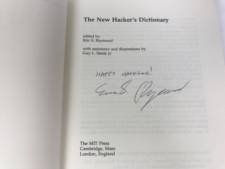 Signed Second Printing 1991 The New Hacker's Dictionary Edited By Eric S. Raymond (Signed By Eric S. Raymond) [Photo 4]