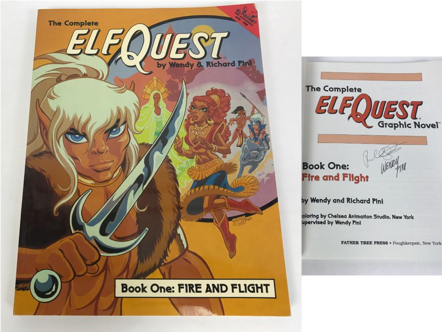 Signed First Printing 1988 The Complete Elfquest Graphic Novel Book One: Fire And Flight Signed By Richard Pini And Wendy Pini [Photo 1]