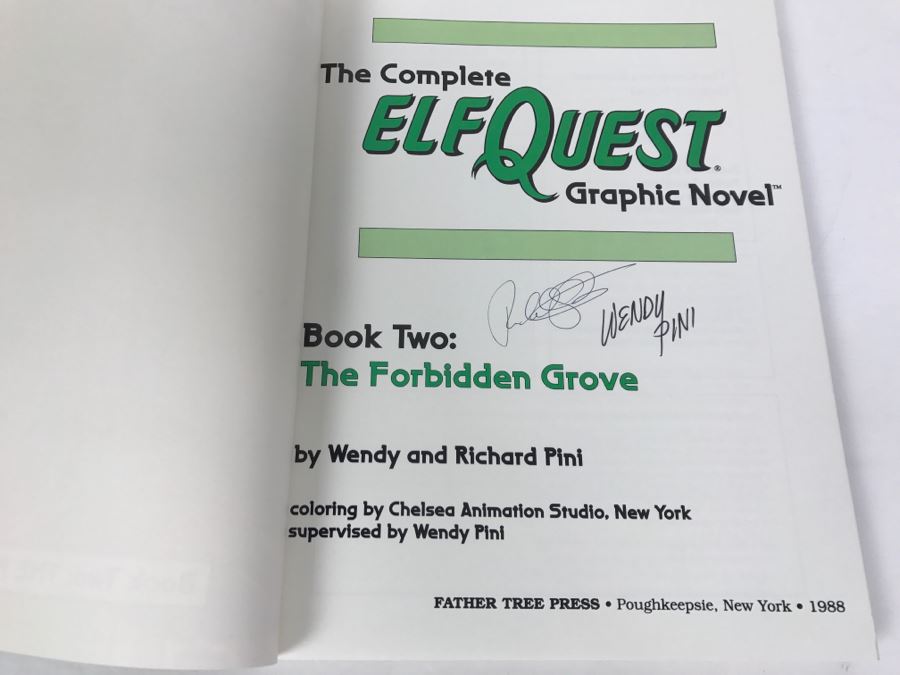 Signed First Printing 1988 The Complete Elfquest Graphic Novel Book Two: The Forbidden Grove Signed By Richard Pini And Wendy Pini [Photo 4]