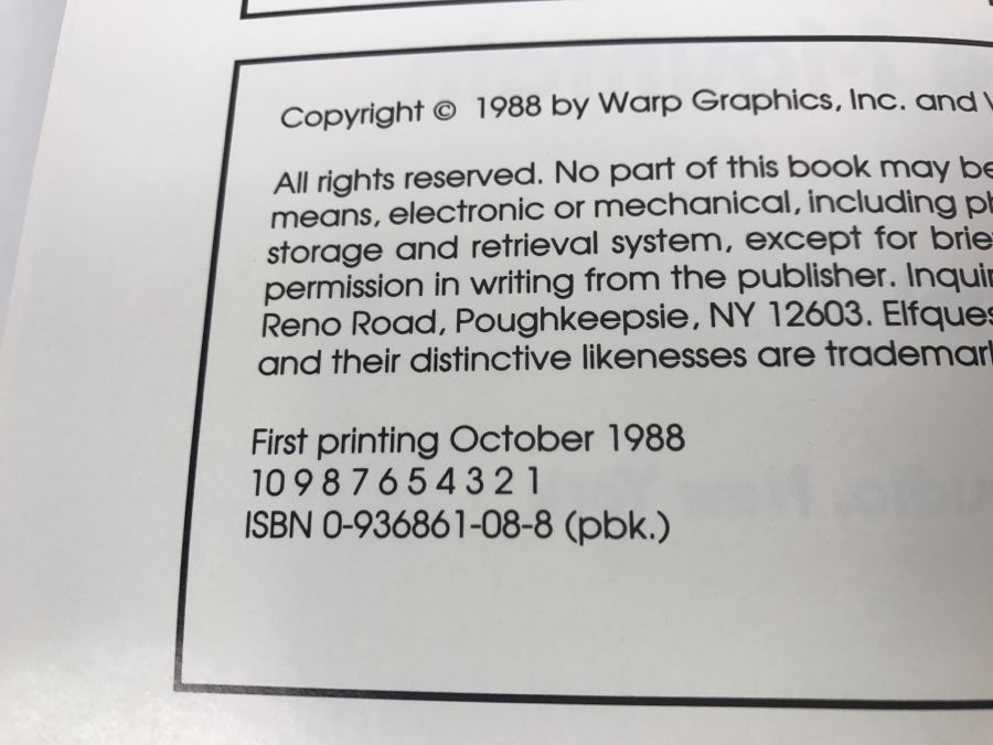 Signed First Printing 1988 The Complete Elfquest Graphic Novel Book Three: Captives Of Blue Mountain Signed By Richard Pini And Wendy Pini [Photo 8]