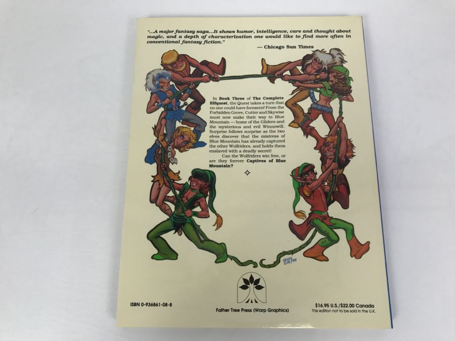 Signed First Printing 1988 The Complete Elfquest Graphic Novel Book Three: Captives Of Blue Mountain Signed By Richard Pini And Wendy Pini [Photo 4]