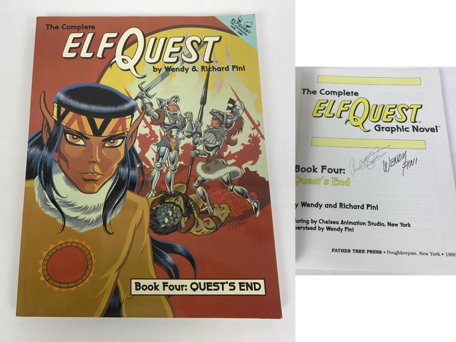 Signed First Printing 1988 The Complete Elfquest Graphic Novel Book Four: Quest's End Signed By Richard Pini And Wendy Pini [Photo 1]