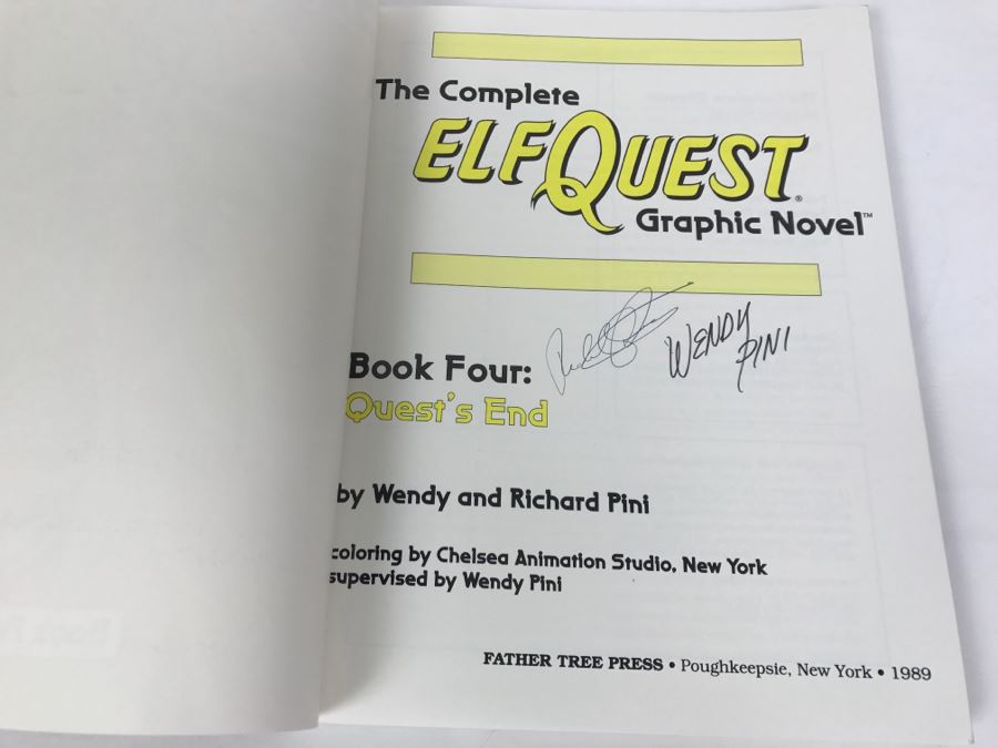 Signed First Printing 1988 The Complete Elfquest Graphic Novel Book Four: Quest's End Signed By Richard Pini And Wendy Pini [Photo 5]