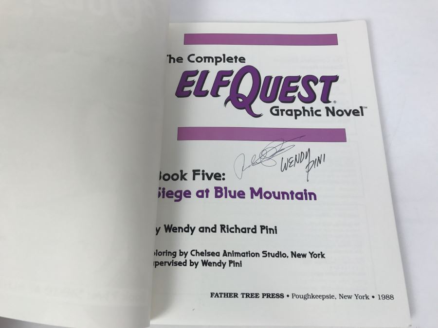 Signed First Printing 1988 The Complete Elfquest Graphic Novel Book Five: Siege At Blue Mountain Signed By Richard Pini And Wendy Pini [Photo 5]
