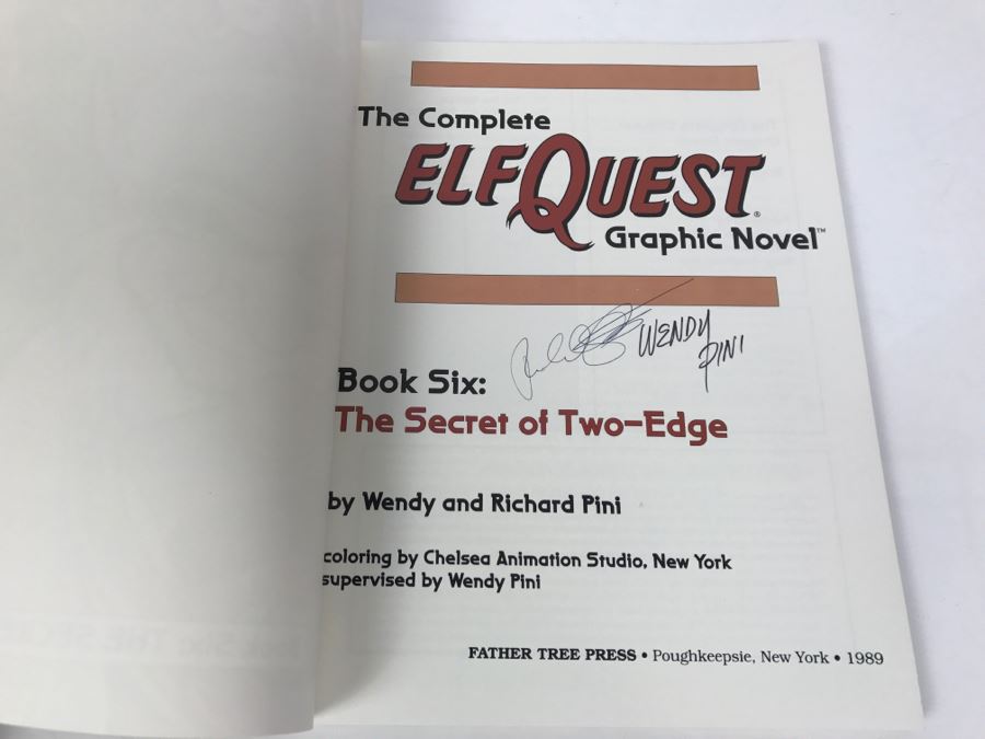 Signed First Printing 1988 The Complete Elfquest Graphic Novel Book Six: The Secret Of Two-Edge Signed By Richard Pini And Wendy Pini [Photo 5]