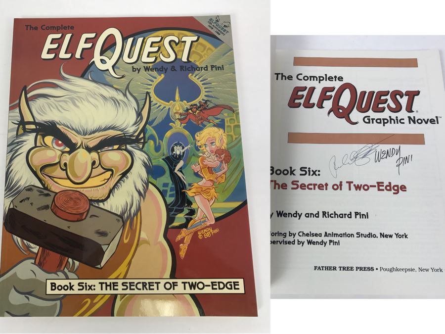 Signed First Printing 1988 The Complete Elfquest Graphic Novel Book Six: The Secret Of Two-Edge Signed By Richard Pini And Wendy Pini [Photo 1]