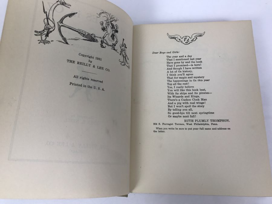 Vintage Hardcover Book Pirates In Oz By Ruth Plumly Thompson Reilly & Lee [Photo 10]