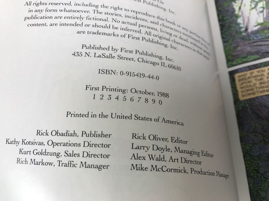 Signed First Printing Graphic Novel The Forgotten Forest Of Oz By Eric Shanower Based On Stories By L. Frank Baum [Photo 9]