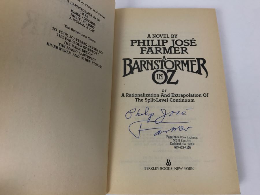 Signed Paperback Book A Barnstormer In OZ By Philip Jose Farmer [Photo 3]