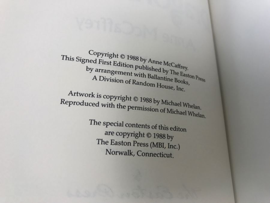 Signed First Edition Easton Press Hardcover Book Dragonsdawn By Anne McCaffrey [Photo 10]