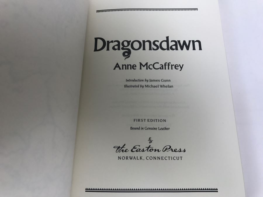 Signed First Edition Easton Press Hardcover Book Dragonsdawn By Anne McCaffrey [Photo 9]