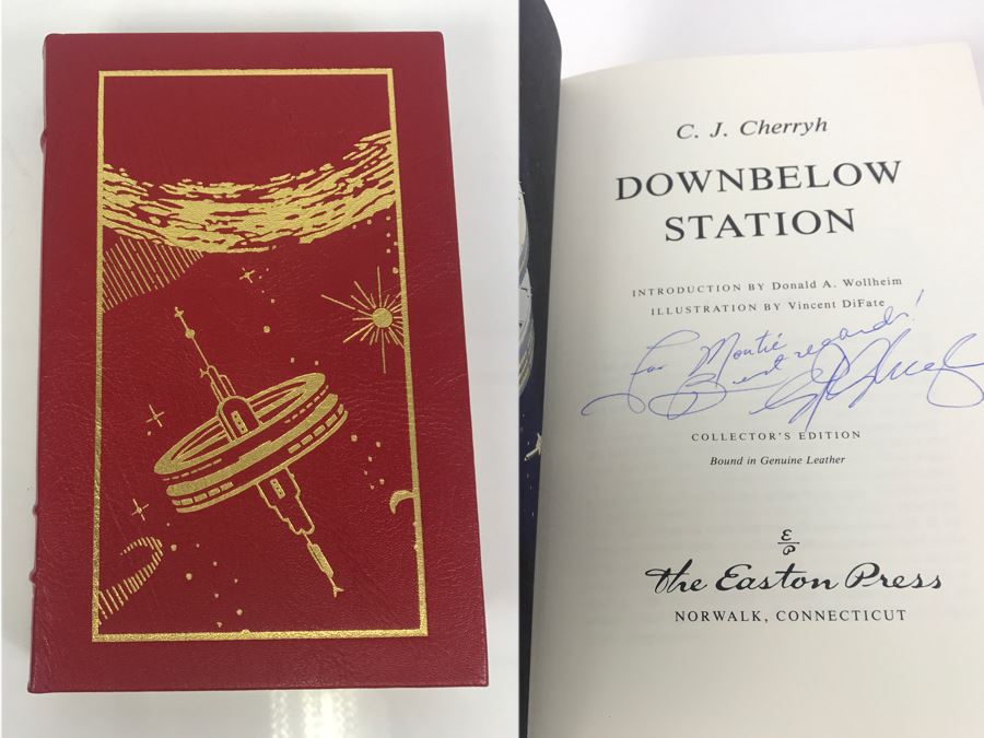 Signed Easton Press Hardcover Book Downbelow Station By C.J. Cherryh [Photo 1]