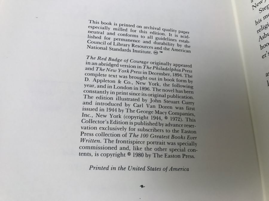 Easton Press Hardcover Book The Red Badge Of Courage By Stephen Crane [Photo 7]