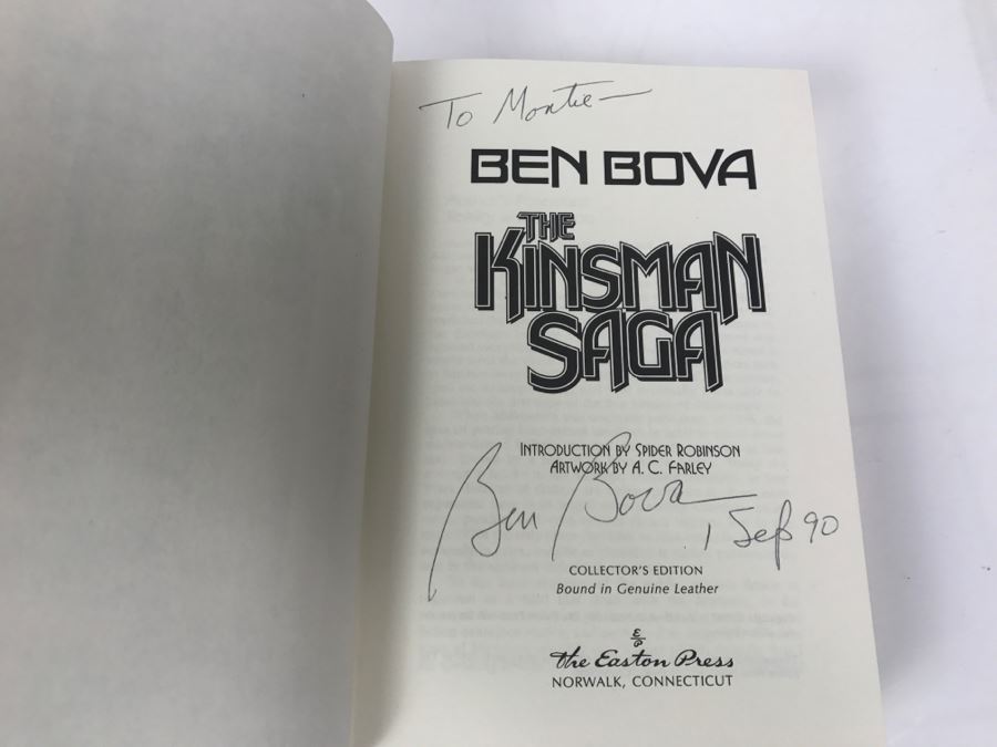 Signed Easton Press Hardcover Book The Kinsman Saga By Ben Bova [Photo 7]