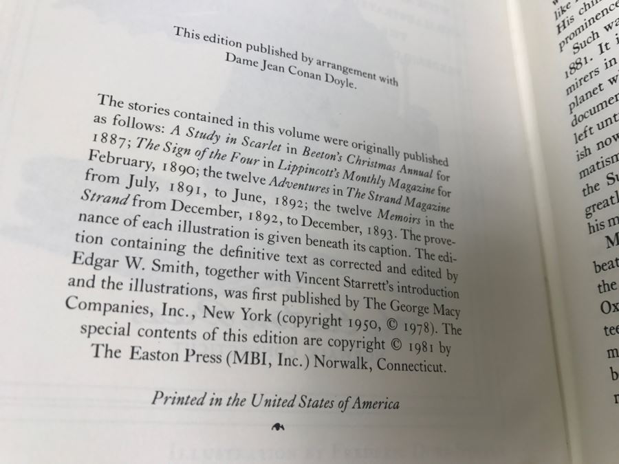 Easton Press Hardcover Book The Adventure Of Sherlock Holmes By Sir Arthur Conan Doyle [Photo 8]