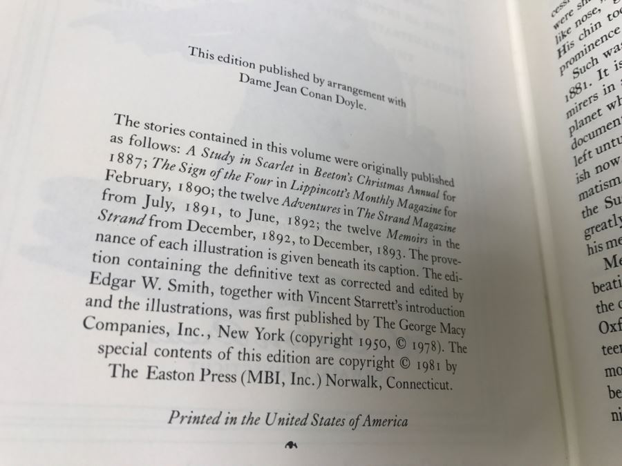 Easton Press Hardcover Book The Adventure Of Sherlock Holmes By Sir Arthur Conan Doyle [Photo 7]