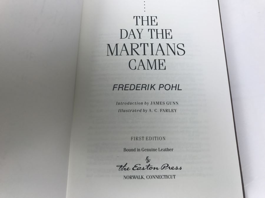 Signed First Edition Easton Press Hardcover Book The Day The Martians Came By Frederik Pohl [Photo 10]