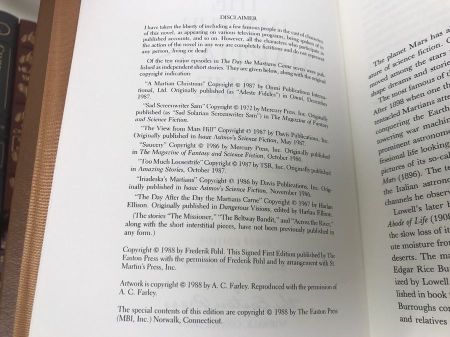 Signed First Edition Easton Press Hardcover Book The Day The Martians Came By Frederik Pohl [Photo 11]