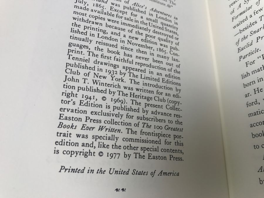 Easton Press Hardcover Book Alice's Adventures In Wonderland By Lewis Carroll [Photo 8]