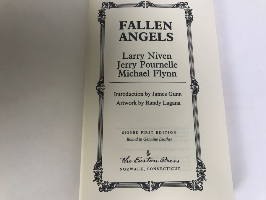 Signed First Edition Easton Press Hardcover Book Fallen Angels By Larry Niven, Jerry Pournelle And Michael Flynn (Signed By All 3 Authors) [Photo 13]
