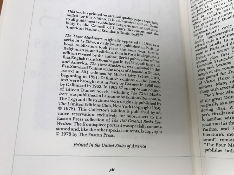 Easton Press Hardcover Book The Three Musketeers By Alexandre Dumas [Photo 7]