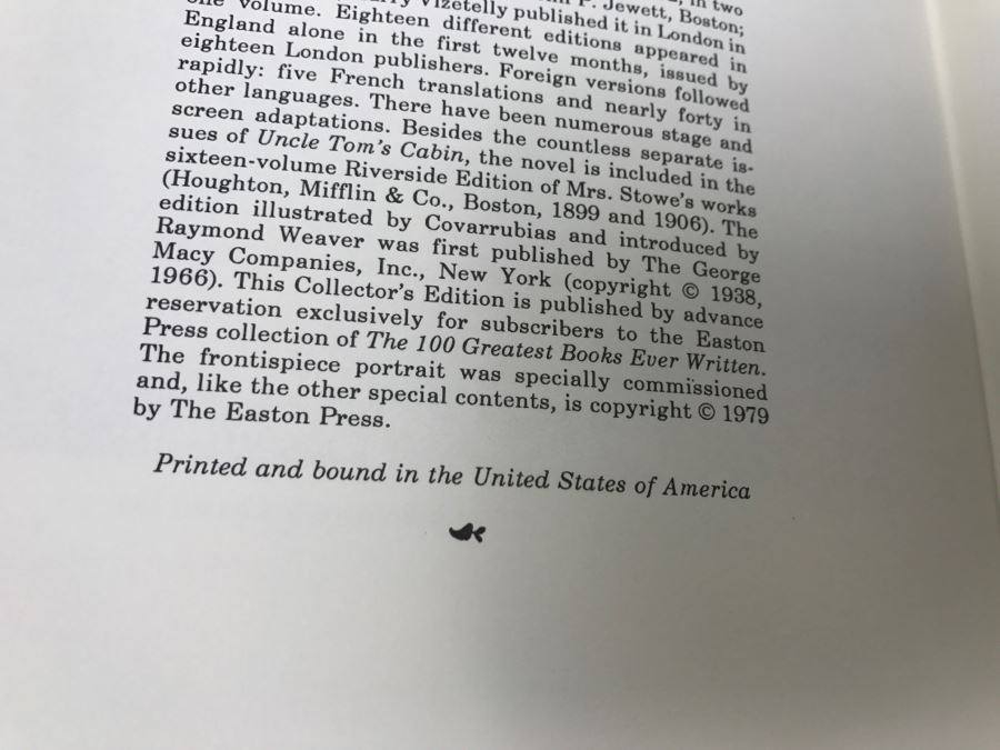 Easton Press Hardcover Book Uncle Tom's Cabin Or, Life Among The Lowly By Harriet Beecher Stowe [Photo 8]