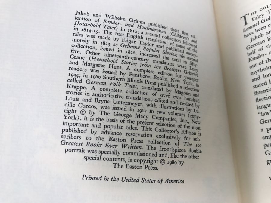 Easton Press Hardcover Book Grimm's Fairy Tales Selected And Edited By Louis And Bryna Untermeyer [Photo 6]