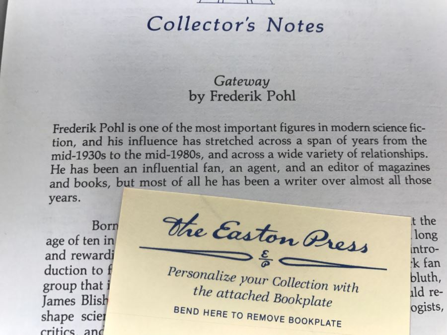 Signed Easton Press Hardcover Book Gateway By Frederik Pohl Masterpiece Of Science Fiction [Photo 6]