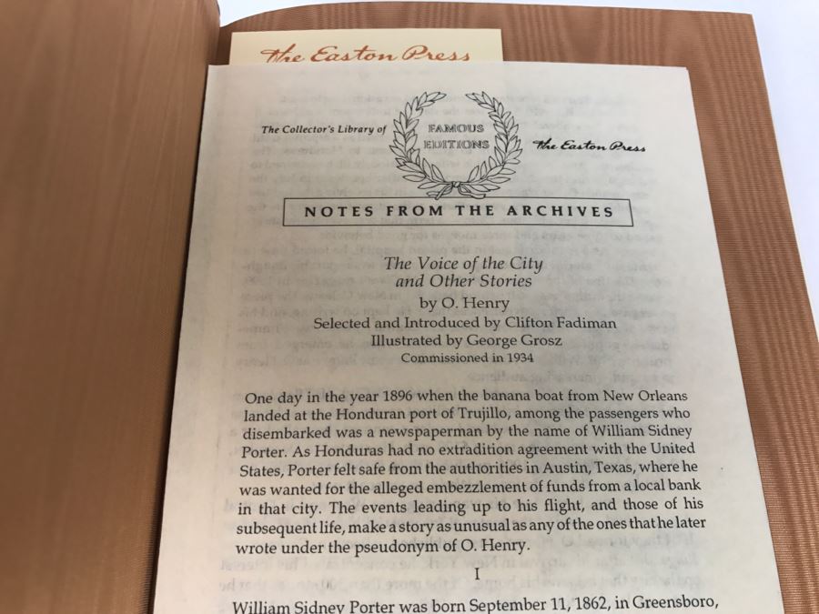Easton Press Hardcover Book The Voice Of The City And Other Stories By O. Henry [Photo 5]